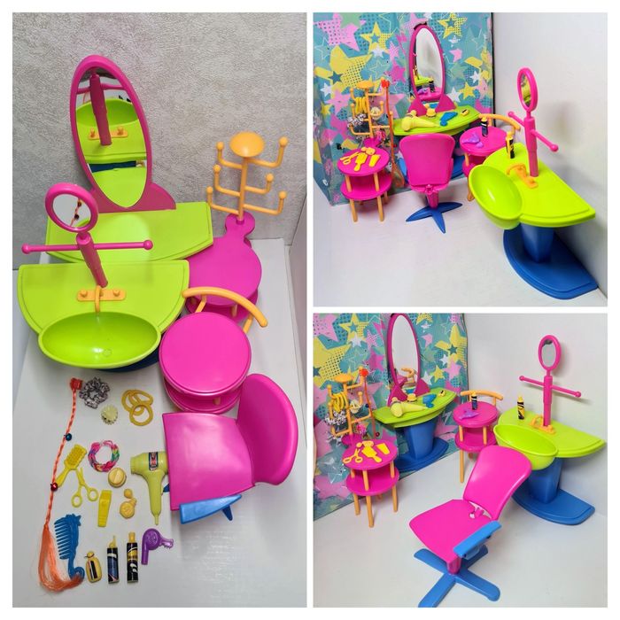 набір меблі лялька Барбі Mattel  кондитер перукар кафе  кухня салон