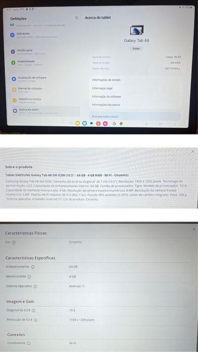 Galaxy Tab A8 SM-X200 64GB/4GB RAM + capa e caneta tátil Hama