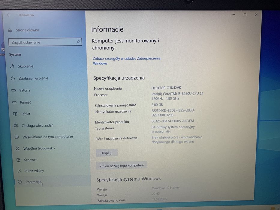 •• laptop Hp da0054nw i5 8th ••