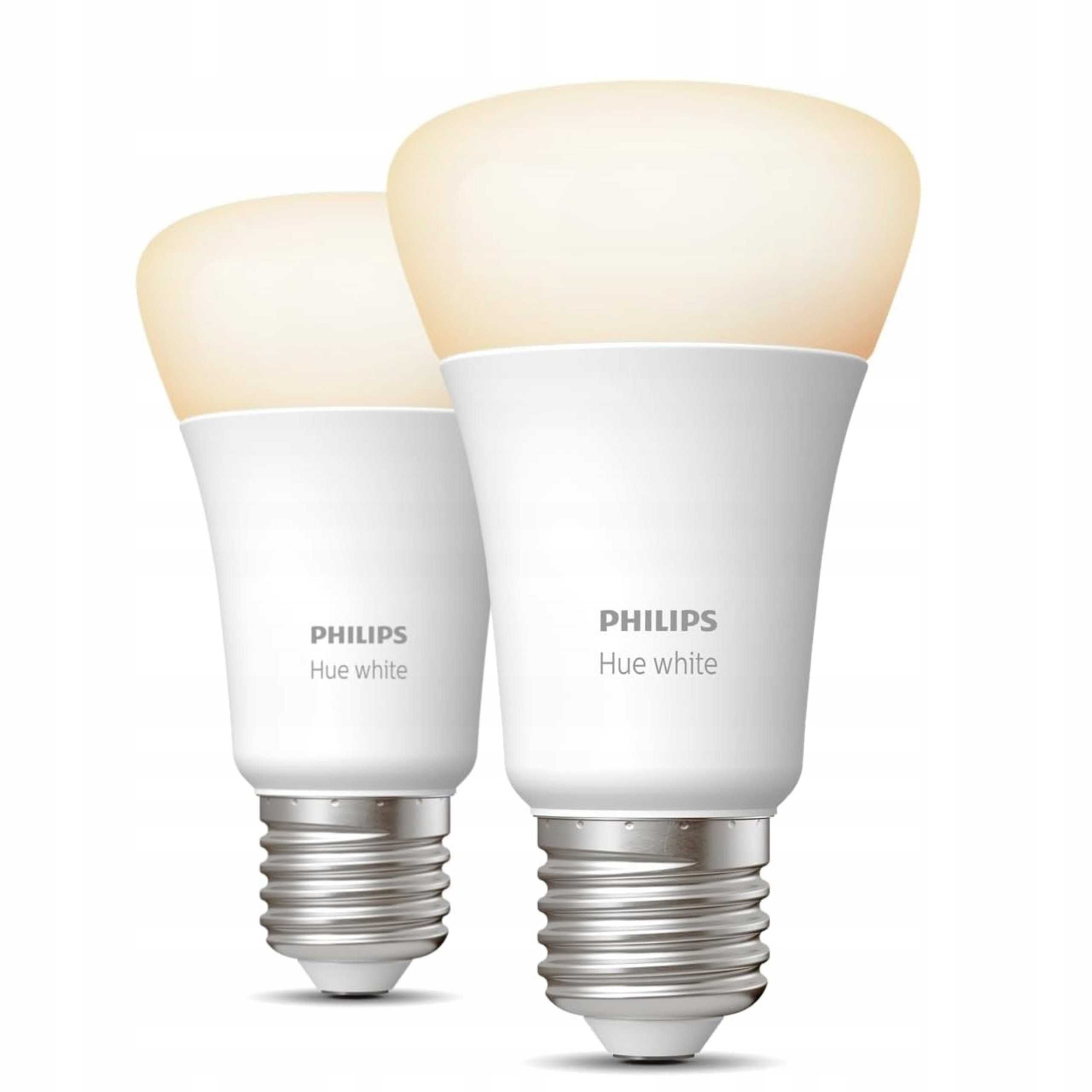 Białe Żarówki LED E27 Philips Hue 2 sztuki 9W