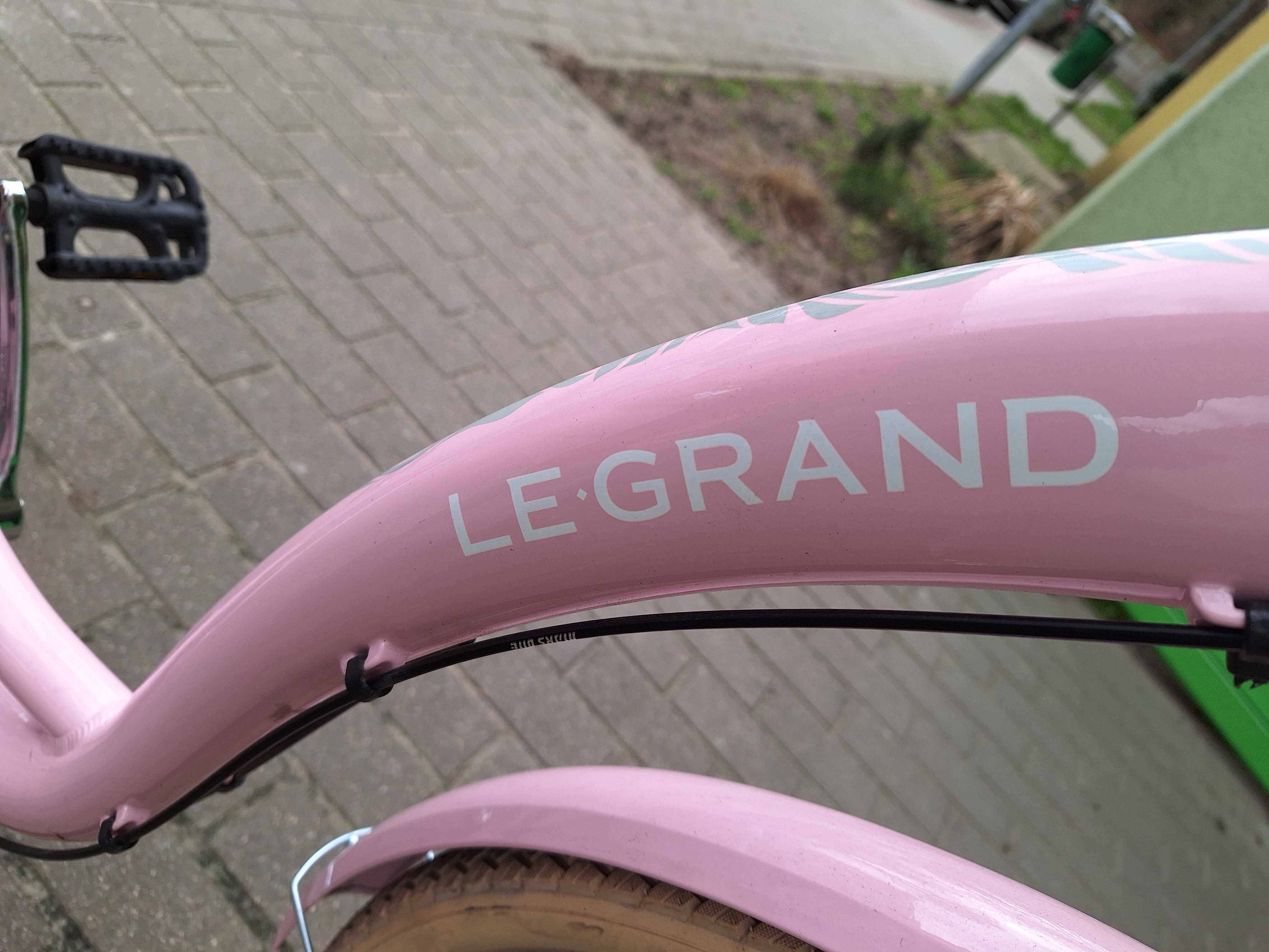 Rower miejski Legrand rama 17 cali koło 28 " różowy