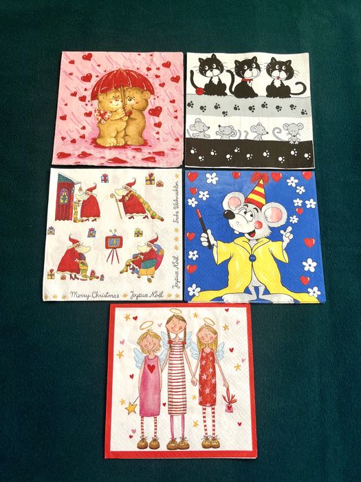 Zestaw 7 serwetek dziecięcych do decoupage