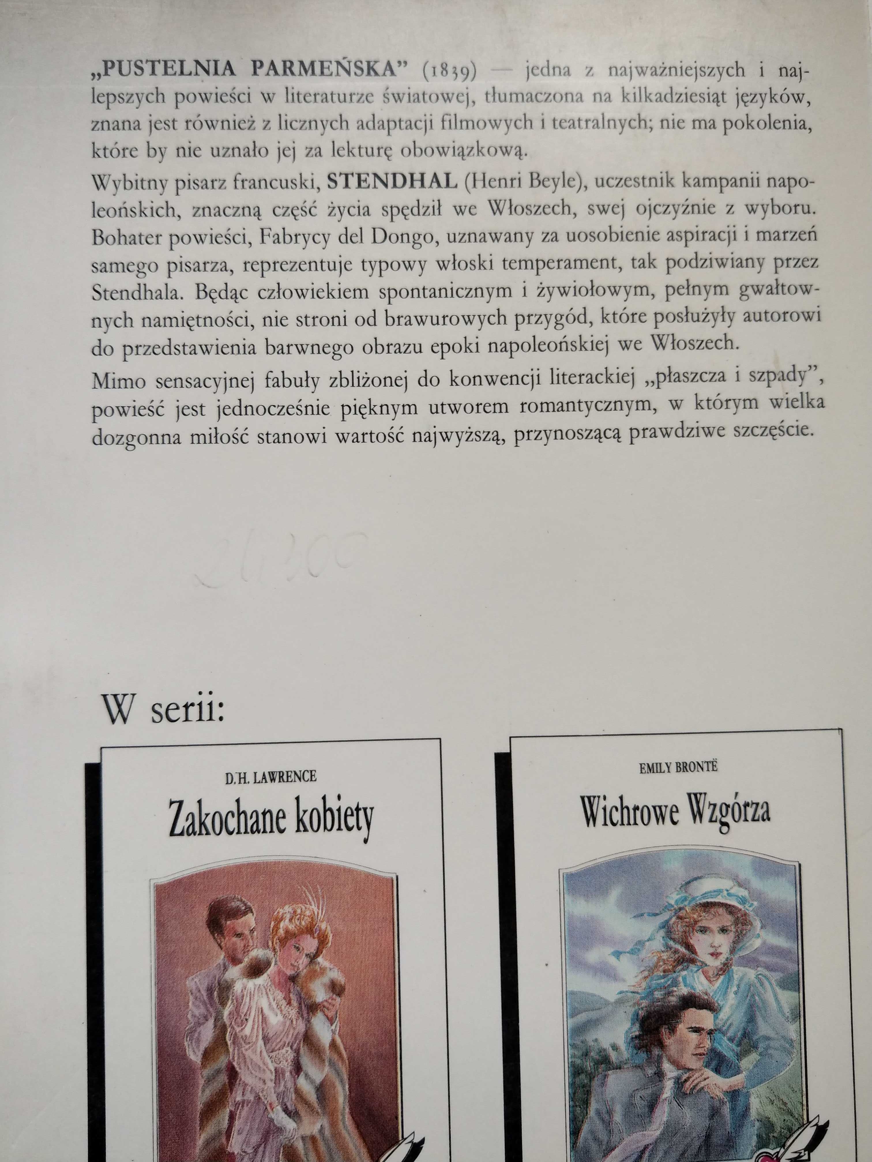 "Pustelnia parmeńska" Stendhal