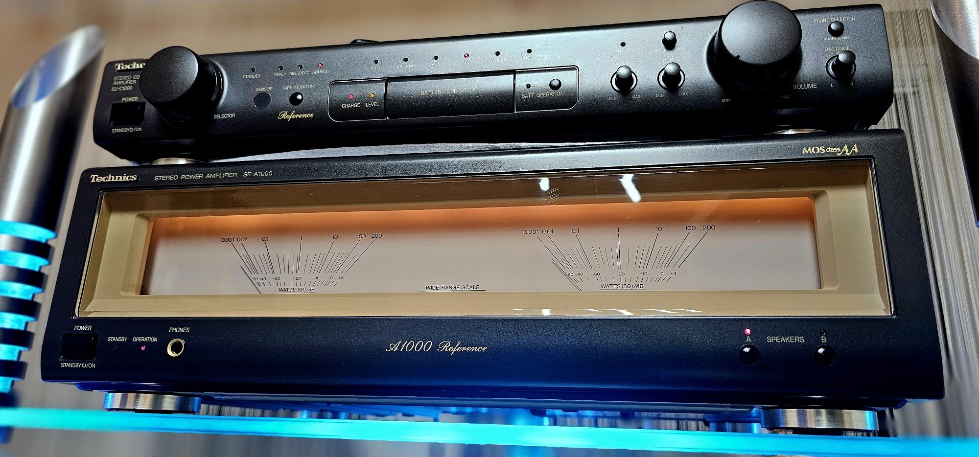 Technics SU-A1000 wzm. mocy, SU-C1000 przedwzm.+oryg.pilot-bdb.stan