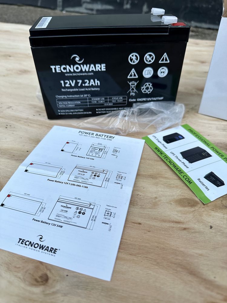 Акумуляторна батарея TECNOWARE Power Battery 12V 7,2Ah Faston 6.3 мм