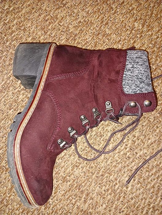 Botki burgund ocieplane Deichmann Star Collection rozm 40