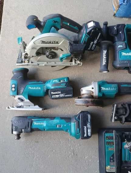 Elektronarzędzia Makita 18 V 7 sztuk + 7 Aku 5,0 ah