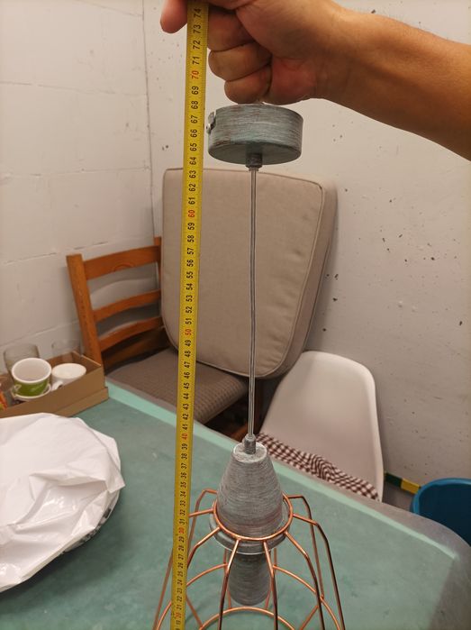 Lampa wisząca,klosz druciany