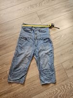 Spodenki rybaczki z wysokim stanem jeansowe 40
