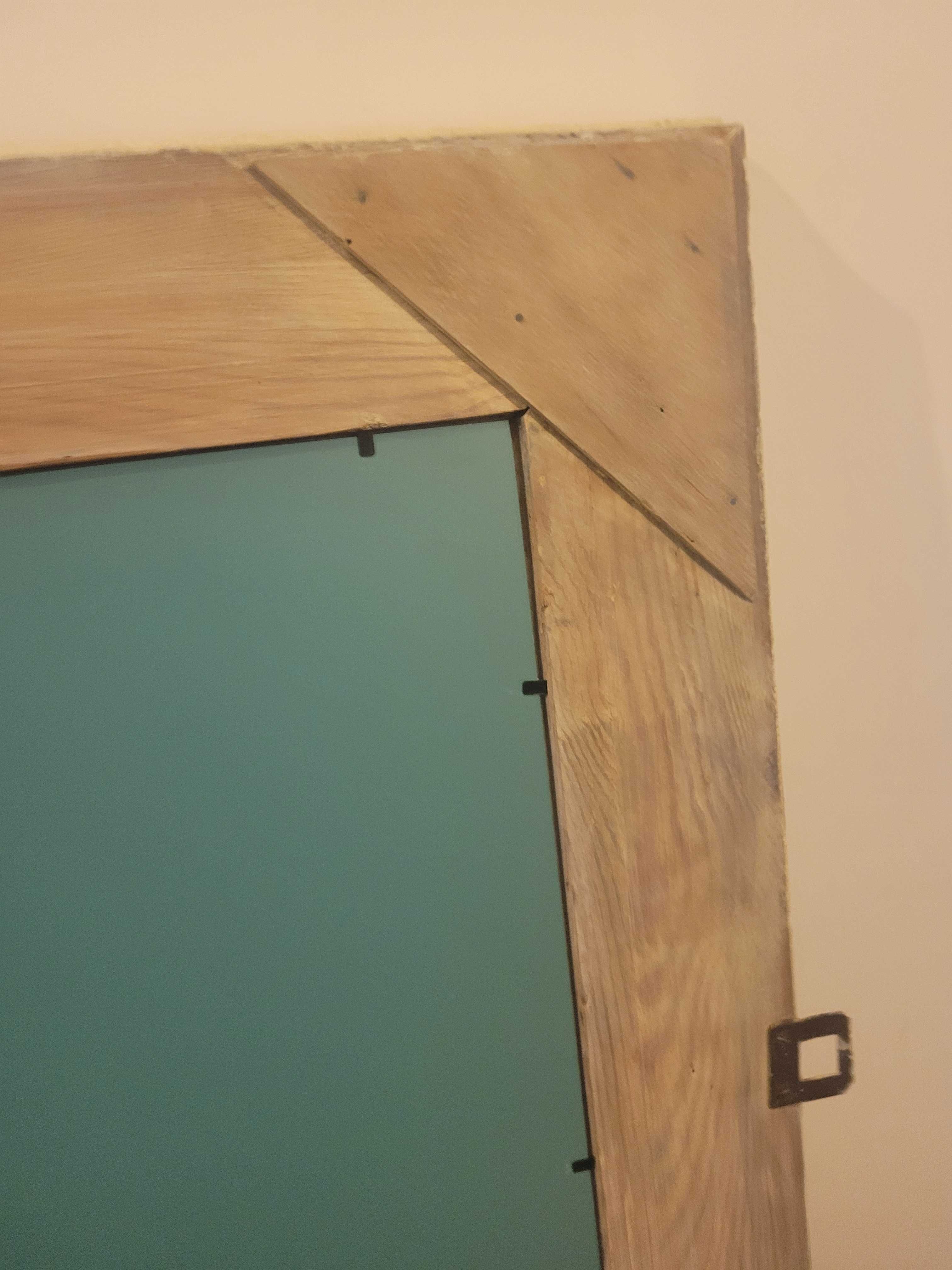 Lustro duze 140x70 w ozdobnej ramie ecru z drewna, "postarzane"