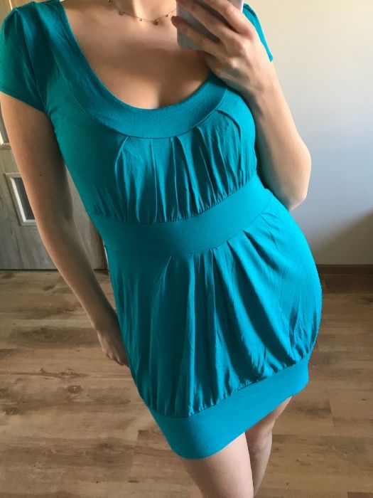 Turkusowa mini sukienka