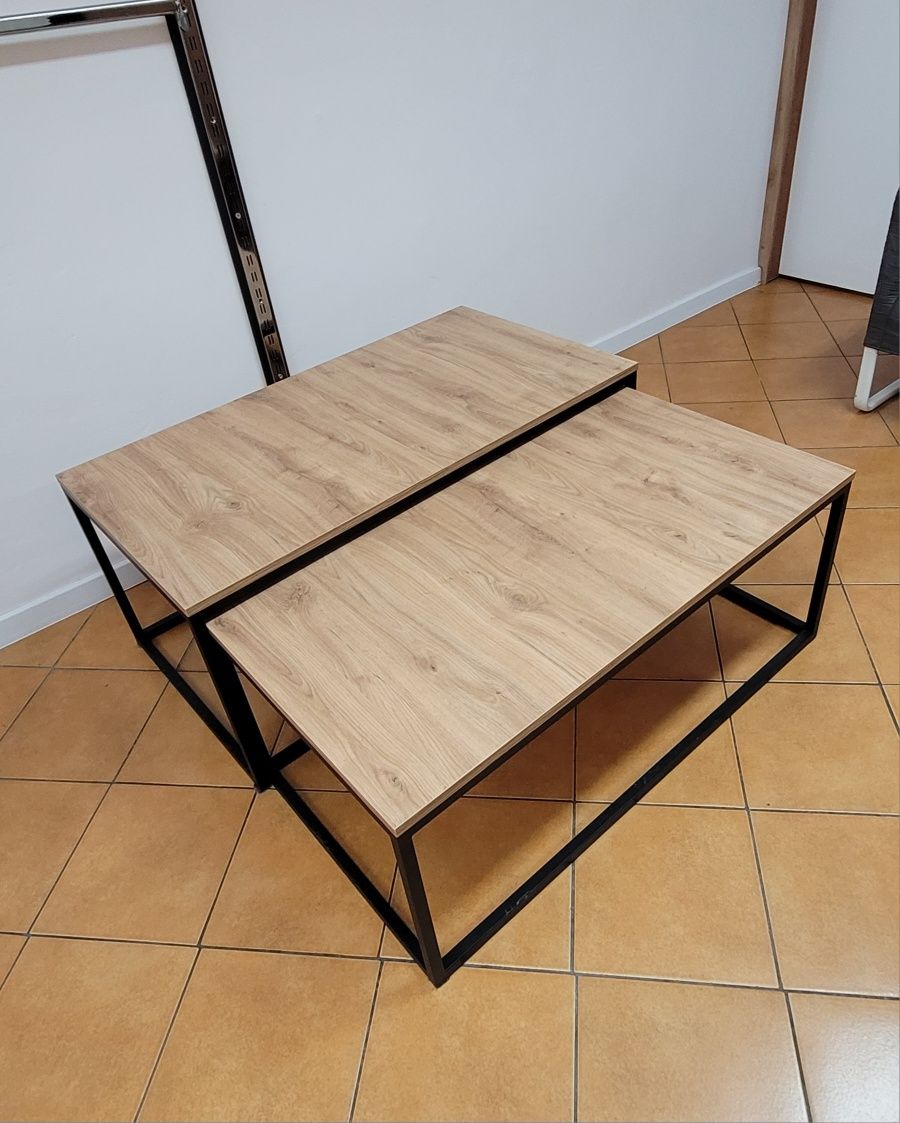 Stół, stolik, kawowy ława, loftowy, metalowe nogi