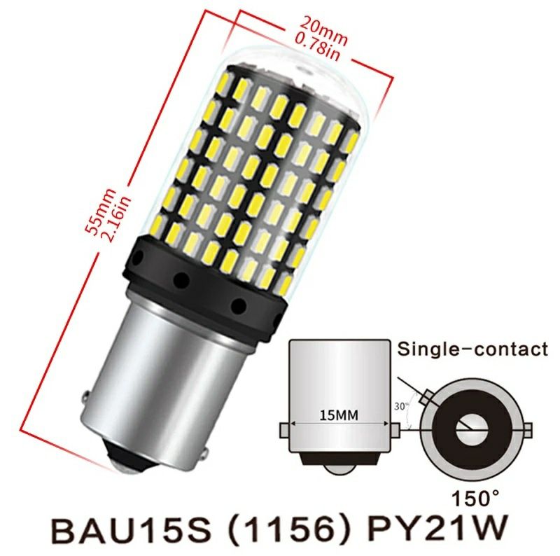 Led Canbus 144smd 3014 лампа в стопы, задний ход ДХО поворот 1156 Ba15