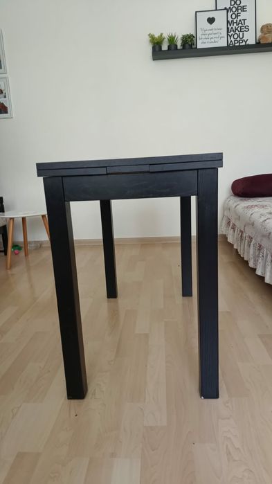 Stół rozkładany czarny IKEA Bjursta 50x90 cm