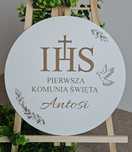 Tablica komunijna koło 50cm z imieniem grawerowane Komunia