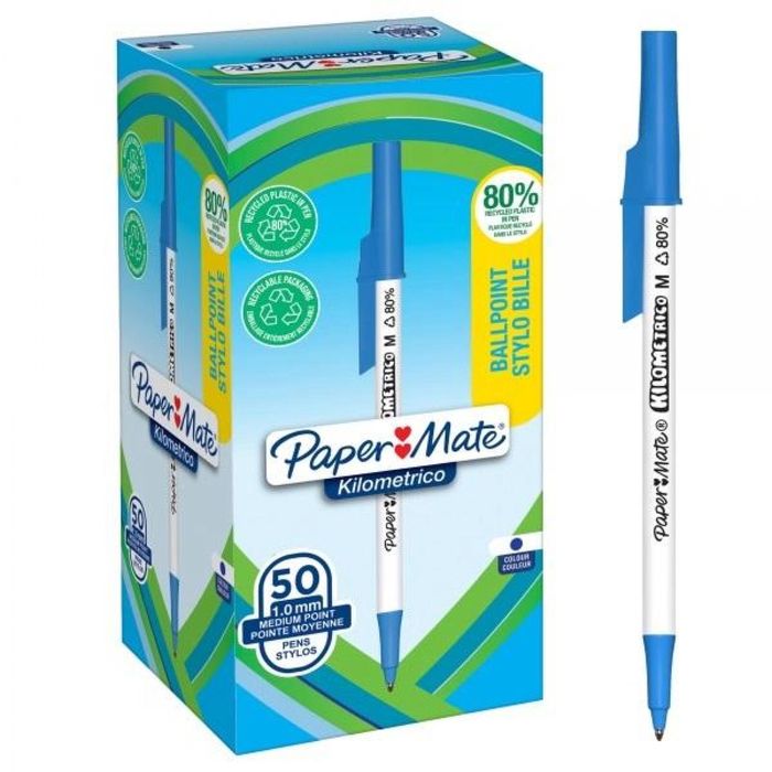 Długopis Kilometrico 1,0mm niebieski (50szt) Paper Mate pudełko,