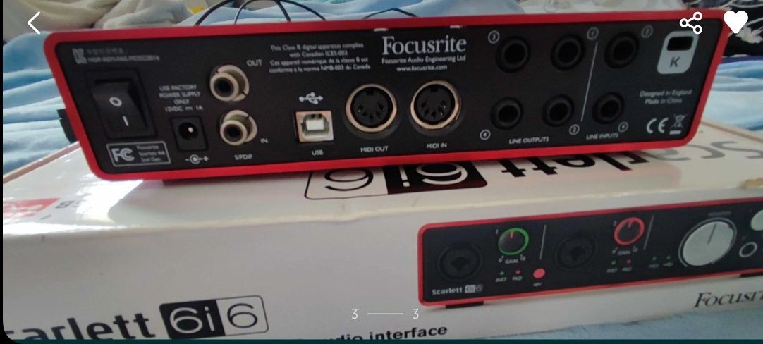 Звукова карта Focusrite Scarlett 6i6 2 Gen