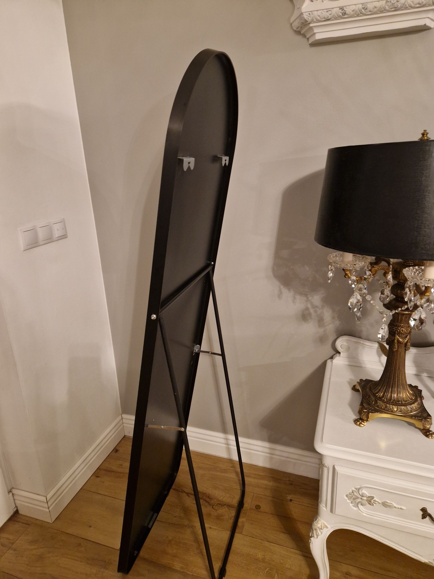 Lustro  loft stojące lub wiszące 160x50 w czarnej ramie