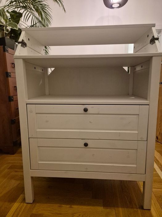 Ikea, SUNDVIK Komoda z przewijakiem, biała, drewno