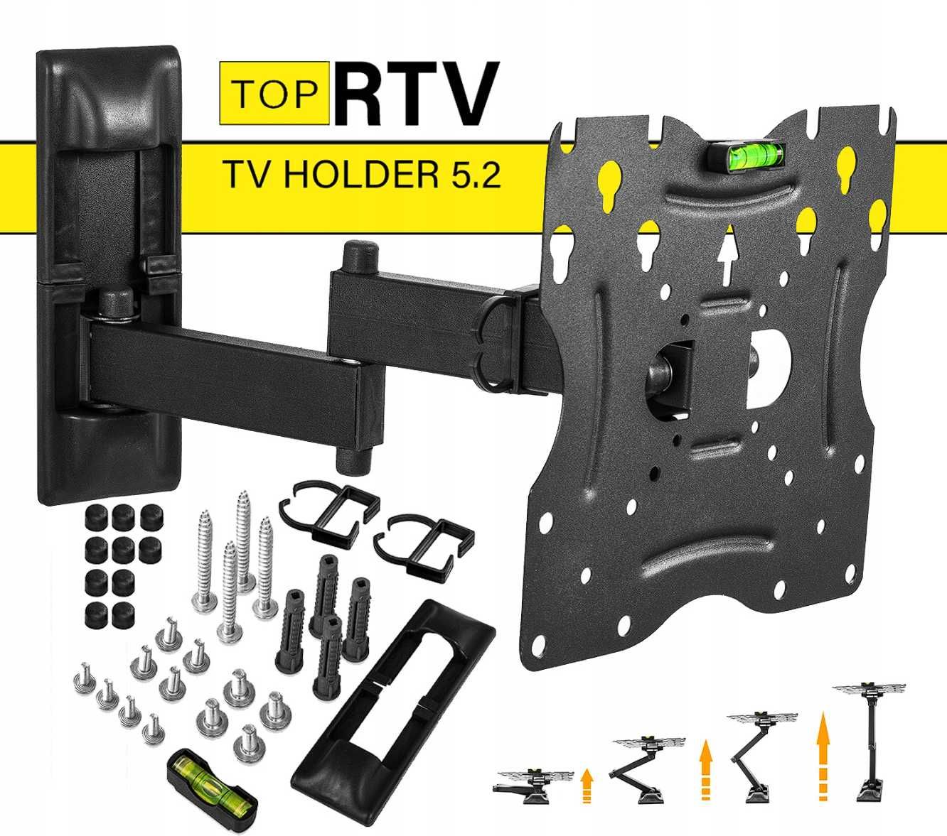 Holder 5.2 obrotowy uchwyt do telewizora 10-42 cale do20KG z regulacją