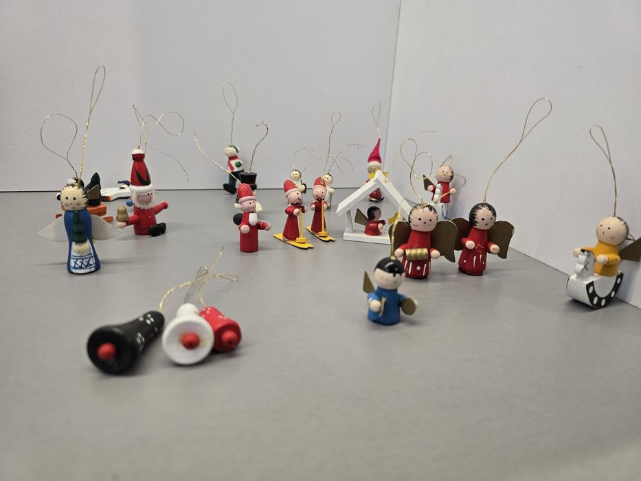 Drewniane zawieszki na choinkę