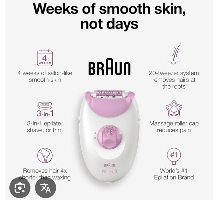 Máquina depiladora Braun SilkEpil 3 em bom estado