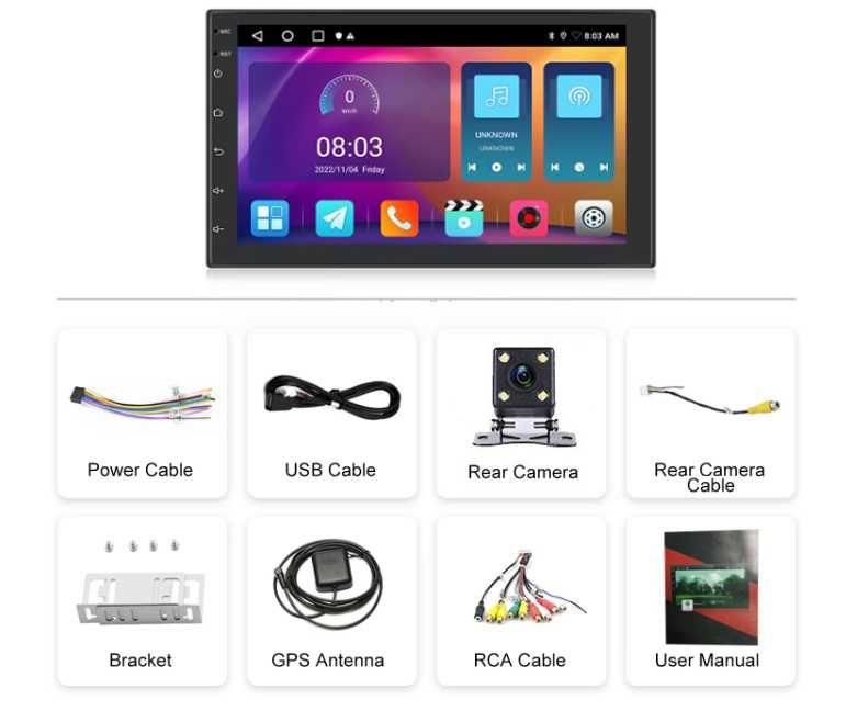 2DIN Магнітола Android 2\32gb WiFI GPS CarPlay Магнитола на Андроид