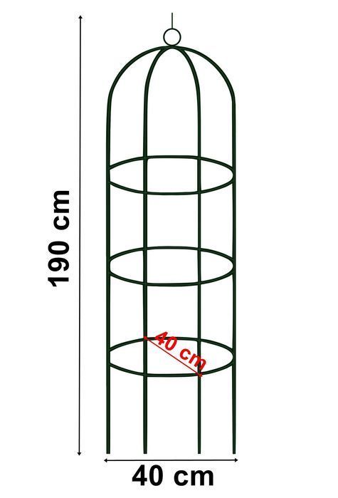 Pergola metalowa kolumna ciemnozielona 190 cm