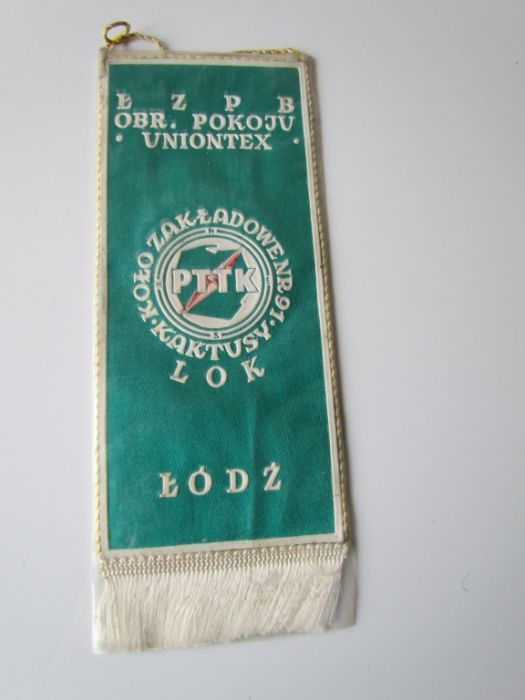 Proporczyk VIII Rajd Włókniarzy 1976 UNIONTEX Kaktusy ŁÓDŹ PTTK