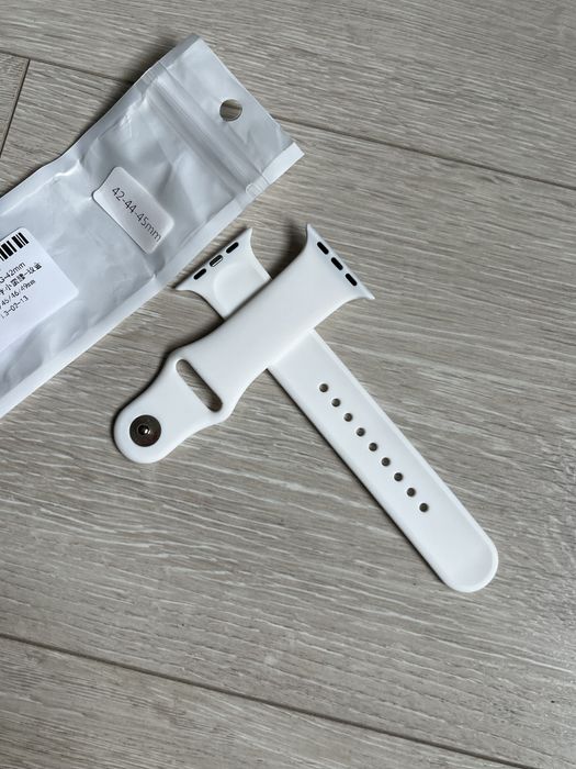 Ремінець ремінь apple watch 42 44 45 mm новий білий силіконовий