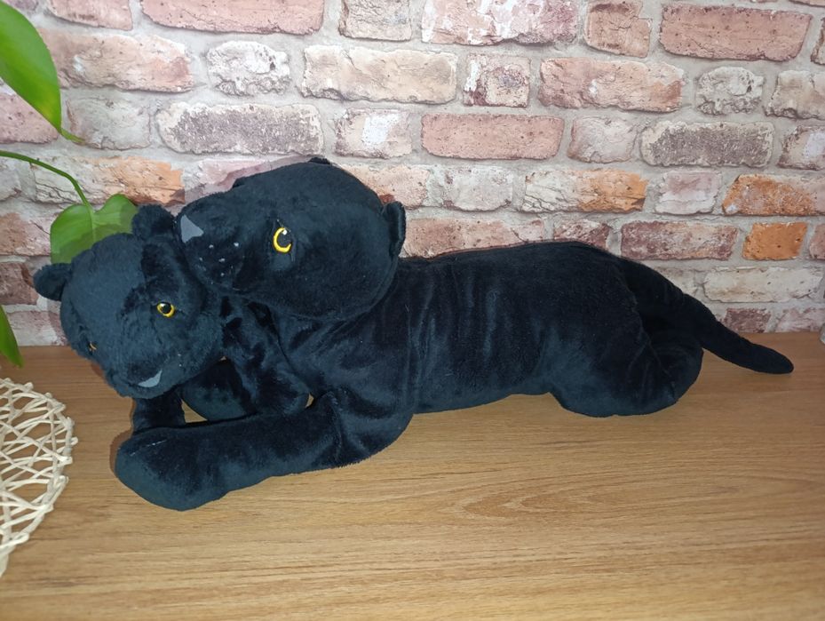 IKEA MODERLIG czarna pantera duża 54cm i mala 28cm zestaw