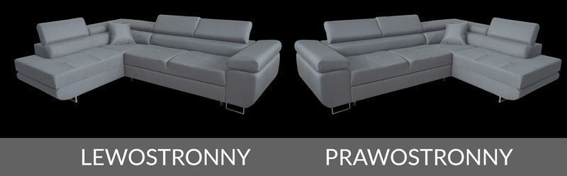 Narożnik MIAMI L sprężyny ruchome zagłówki PLAMOODPORNY