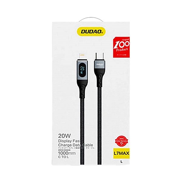 Dudao kabel USB Typ C - Lightning szybkie ładowanie PD 20W 1m czarny (