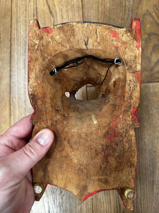 Maska plemienna z drewna, ręcznie robiona, Tajlandia