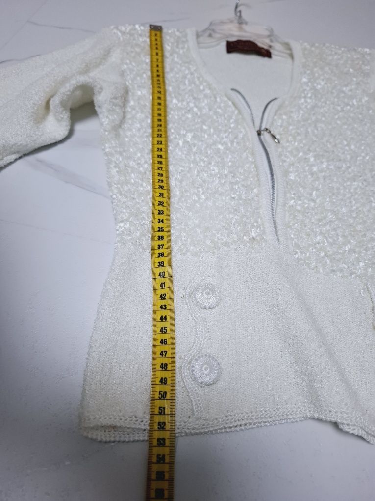 Premium XS - S sweterek bluzka dzianina dzianina w serek elegancki