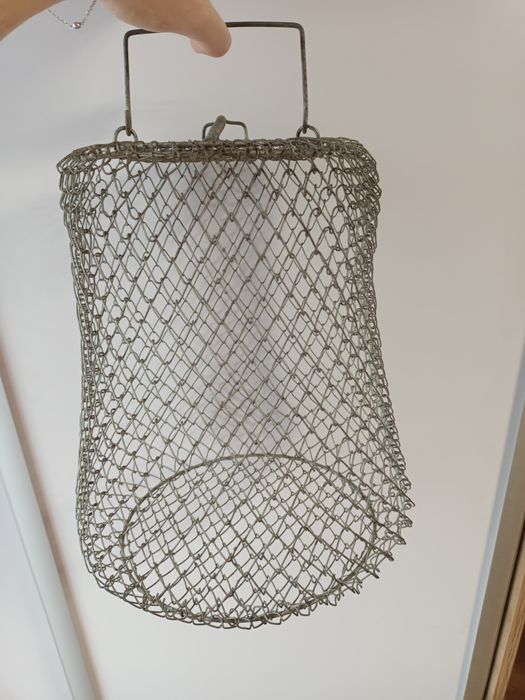 Metalowy kosz skladany PRL, siatka