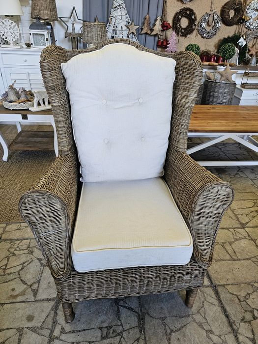 Riviera Maison fotel rattanowy uszak 2x