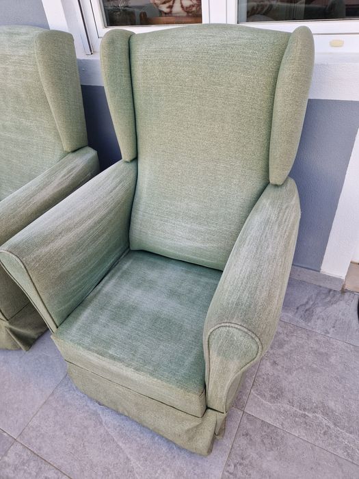 Poltronas verdes para estofar