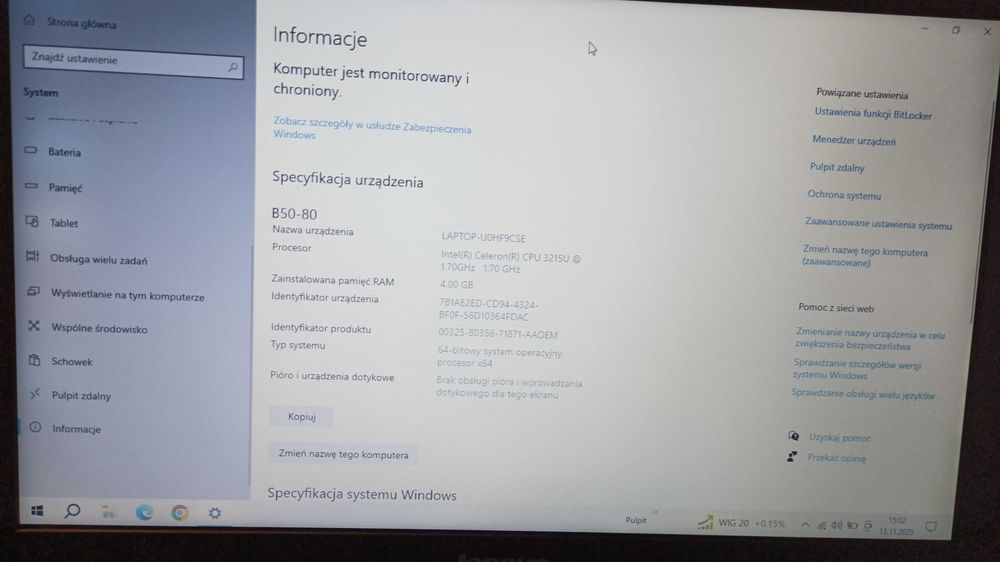 Laptop Lenovo B50-80