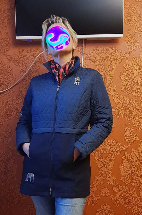 Пальто курточка ветровка 46-52 синяя