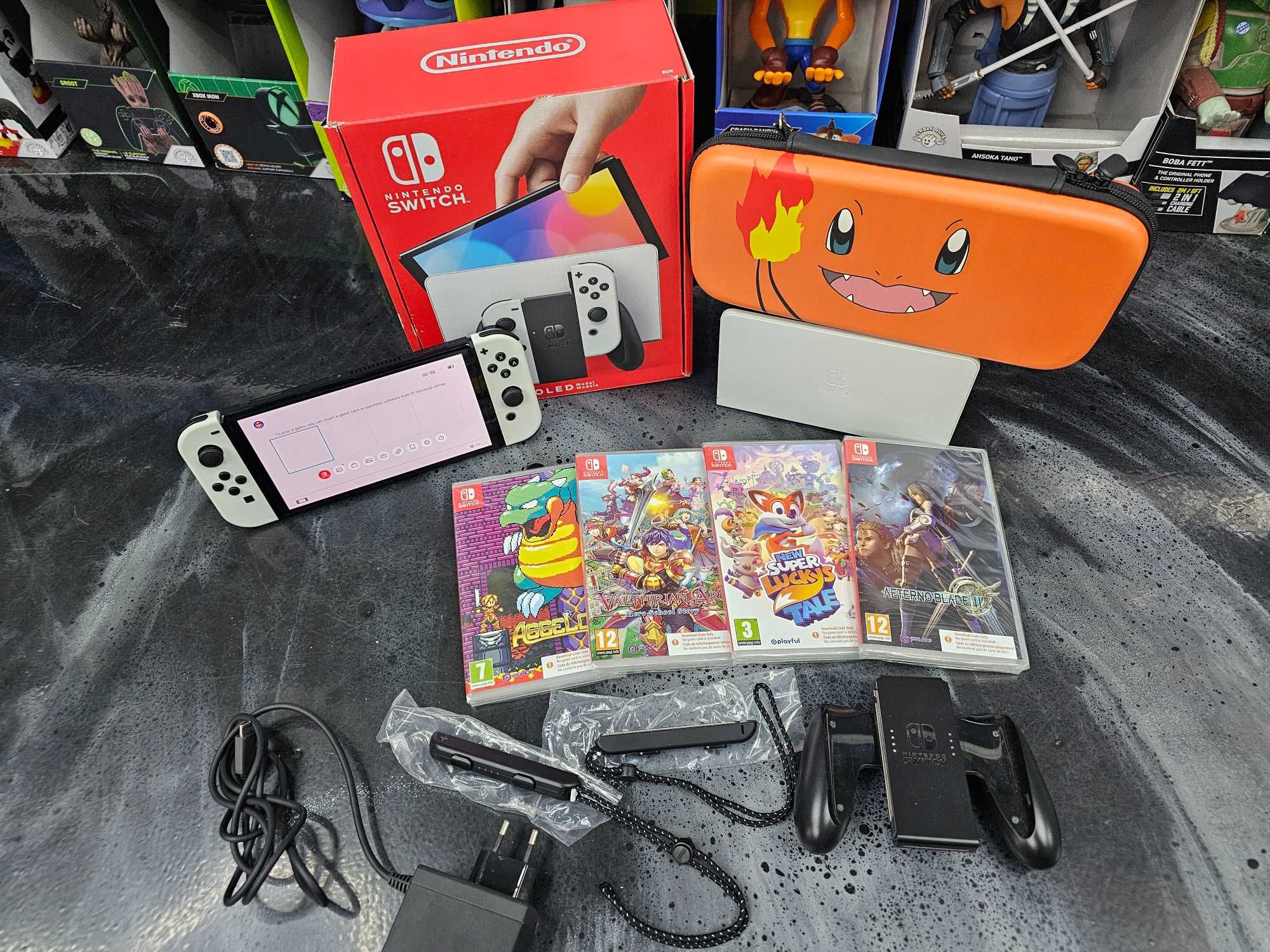 Konsola Nintendo Switch OLED + 4 gry + Gwarancja 12 mc SKLEP ZAMIANA