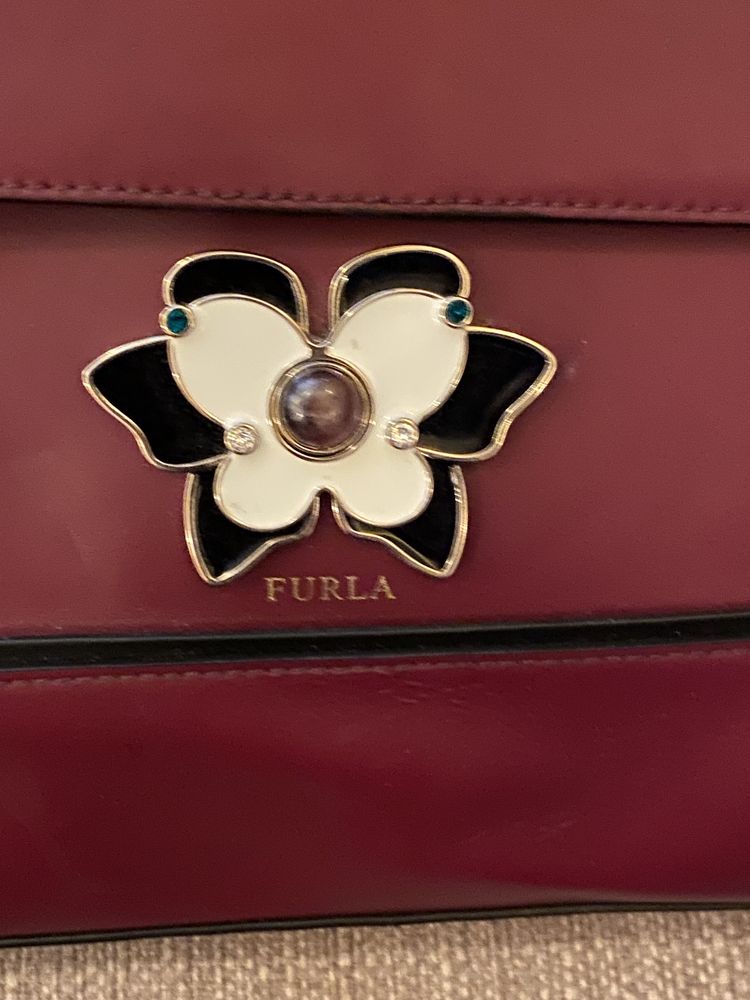 Шикарная кожаная сумка, Furla mughetto,оригинал!