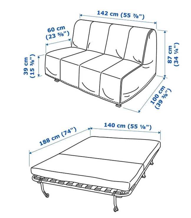 IKEA Lycksele Murbo Sofa 2-osobowa Rozkładana – Różowa