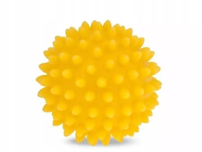 Piłka sensoryczna do masażu i rehabilitacji 6.6 cm, żółta. Tullo