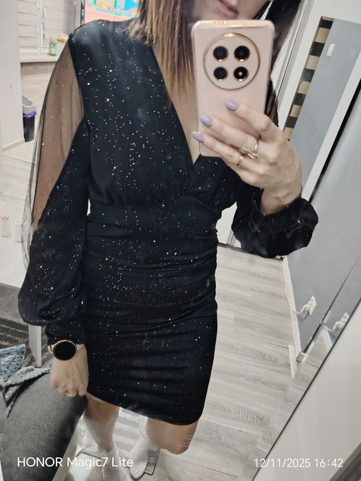 Sukienka nowa andrzejki sylwester imprezowa brokatowa M/L