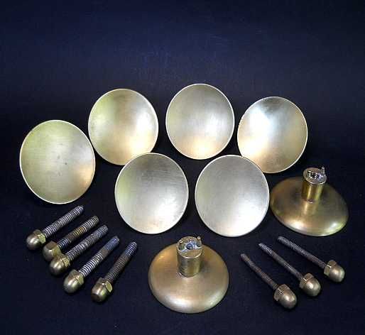 Антикварные ручки для мебели с крепление - латунь, сталь