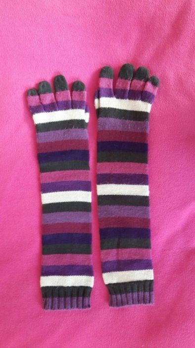 Długie rękawiczki fioletowe