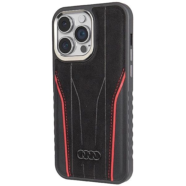 Etui Audi Genuine Leather z MagSafe na iPhone 15 Pro Max - czarno-czer
