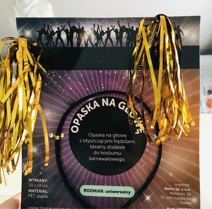 impreza opaska na głowę z błyszczącymi frędzlami dodatek do kostiumu