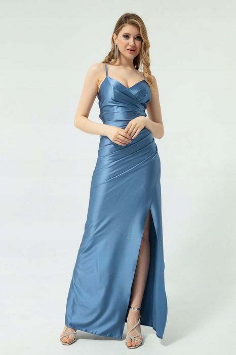 Lafaba 36 S Niebieska Sukienka Maxi Glamour H17496